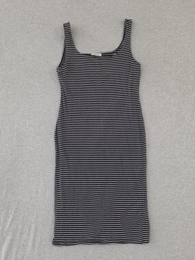 Heart Hips Black & White Striped Tank Midi Dress